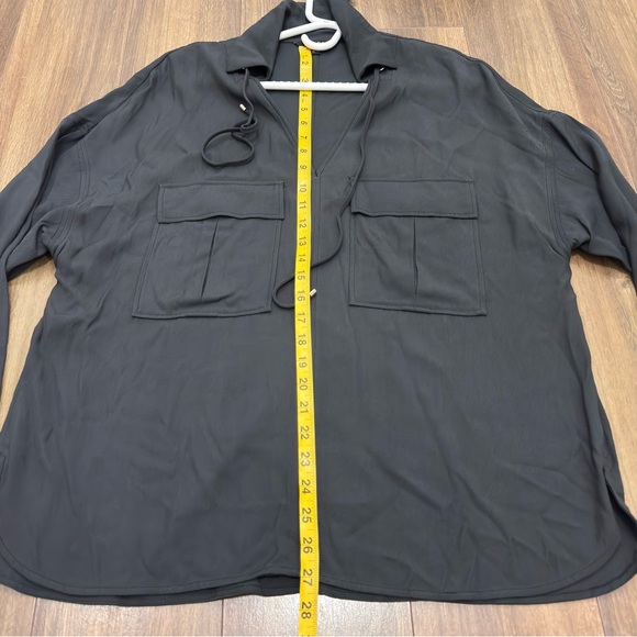 Mossimo dutti Black V-Neck Utility Shirt with Chest Pockets - Picture 7 of 8